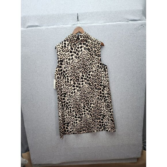 Alex Marie Leopard Print Sleeveless Shift Dress Size 16 New With Tags - Picture 5 of 5